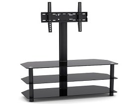 3-Tier corner-notched  media console with tv bracket
